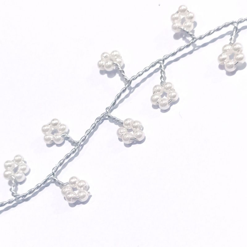 Hairvine Hairpiece Bunga Silver