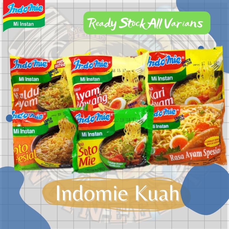 

MIE INSTAN - Indomie Kuah Banyak Varian Rasa @70gr
