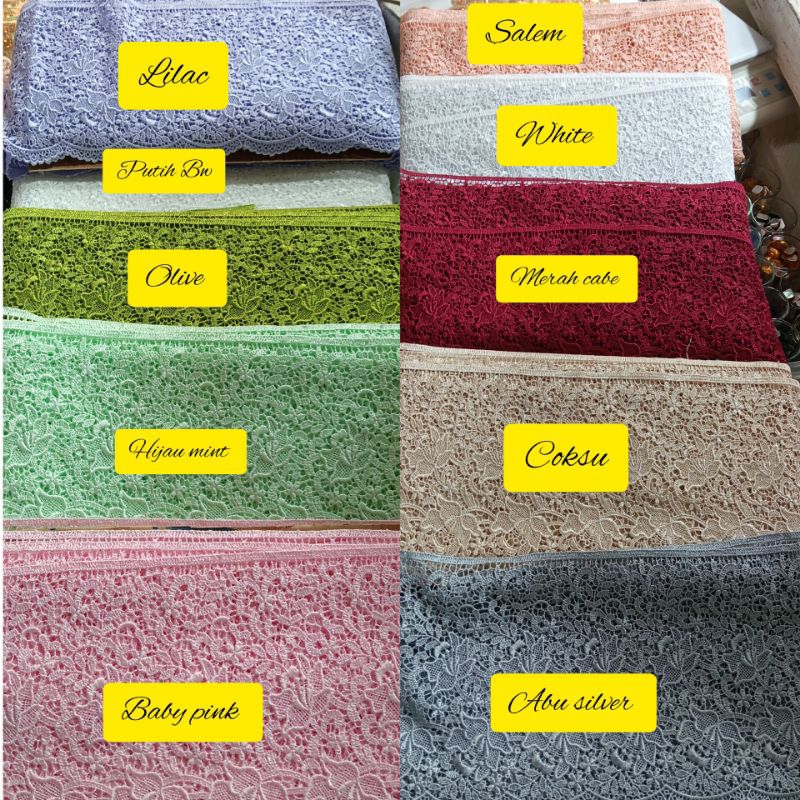 Renda giper ukuran besar,renda mukena,renda katun jiper,renda ukuran besar