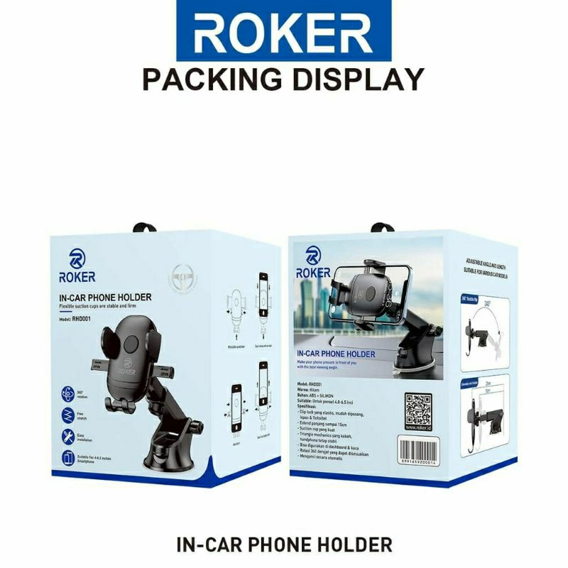 Holder Mobil Roker RHD001 In Car Stent SUCTION CUP YANG KUAT