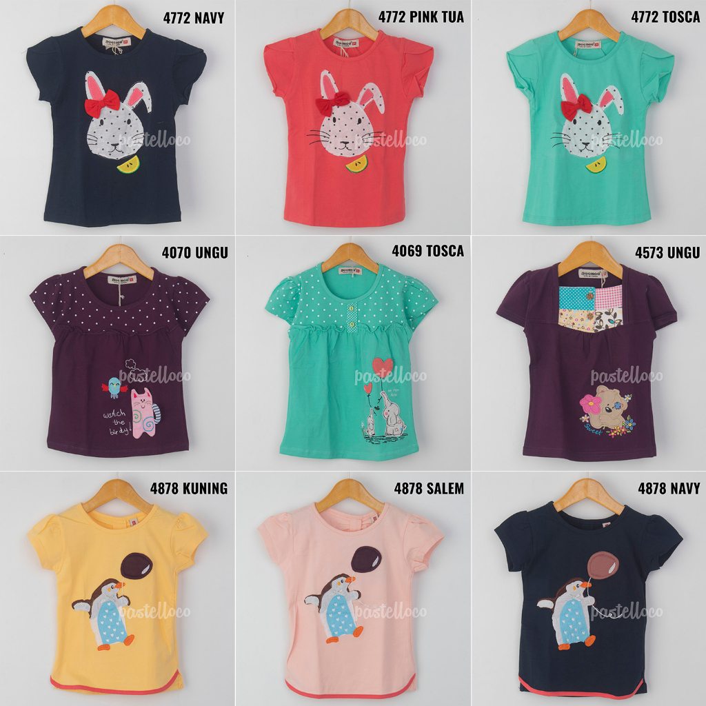 PROMO Geenee Kaos Anak Perempuan Lengan Pendek Atasan Anak Cewe 456