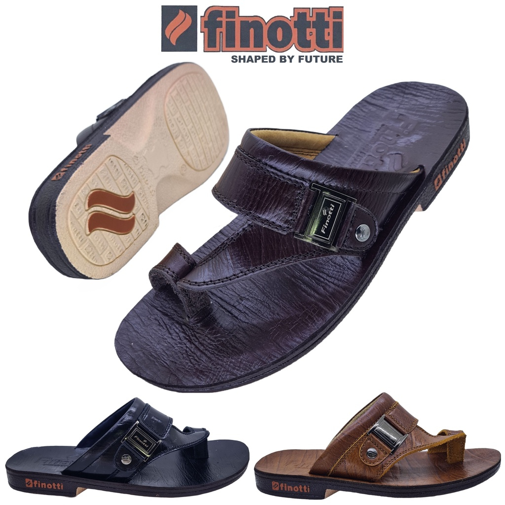 [ PROMO SPESIAL CUCI GUDANG  ] Sandal kulit asli - jepit Finotti VR 01 / Sandal Pria / Sandal kasual