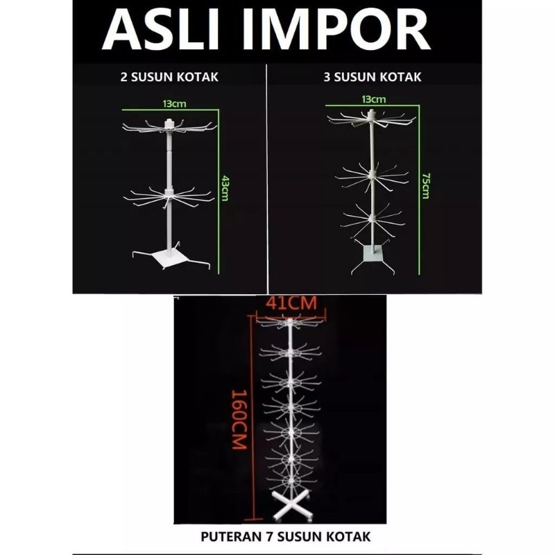 Rak Display Putar Matahari 7 Susun / Rak Display/ Gantungan Matahari / 2 , 3 , 7 Susun