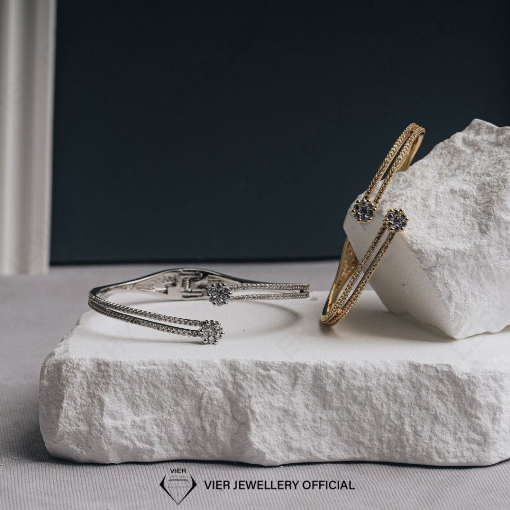 Vier Edition Bangle 14894 Gelang Wanita Crystal Zirconia Replika Berlian by Vier Jewellery
