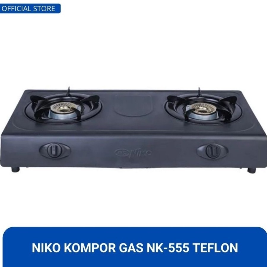 Kompor Gas 2 Tungku Niko Stainless NK 555/Kompor Stainless Serbaguna/Kompor Gas/Kompor 2 Tungku