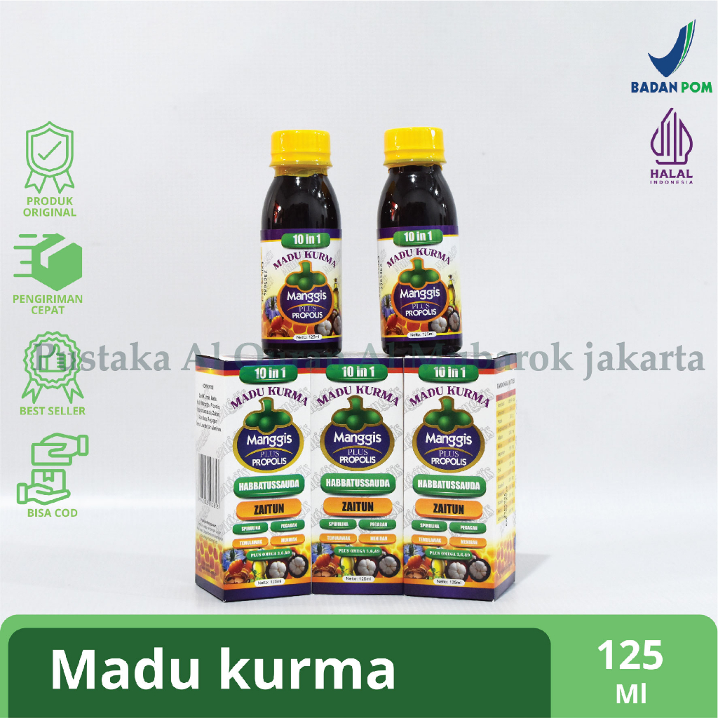 Vitamin Madu Kurma Manggis Plus Propolis 10 In 1 125ml Kurma Omega 3 6 9 Daya Tahan Tubuh Habatusaud