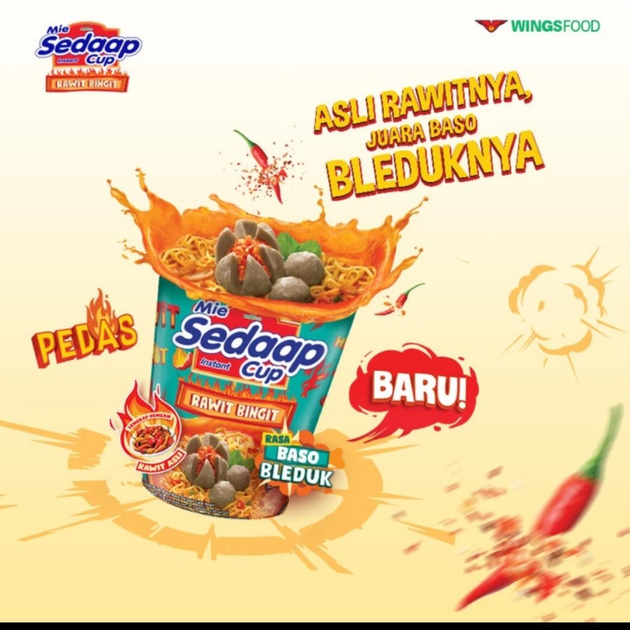 

mie sedaap cup rawit bingit rasa baso bleduk pedas