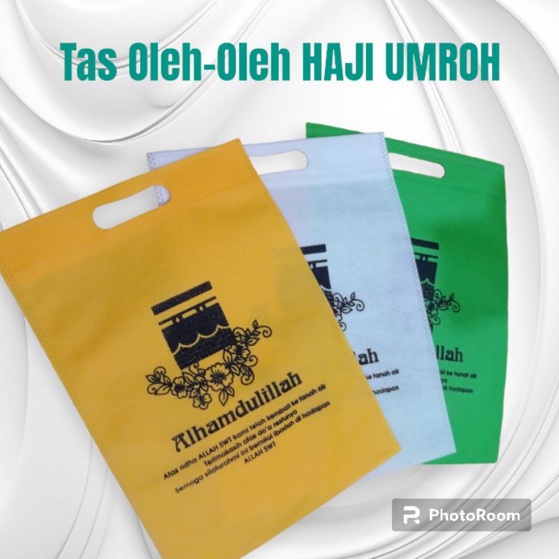 

Tas Oleh Oleh Haji Umroh bahan Spunbond tebal 75 gsm