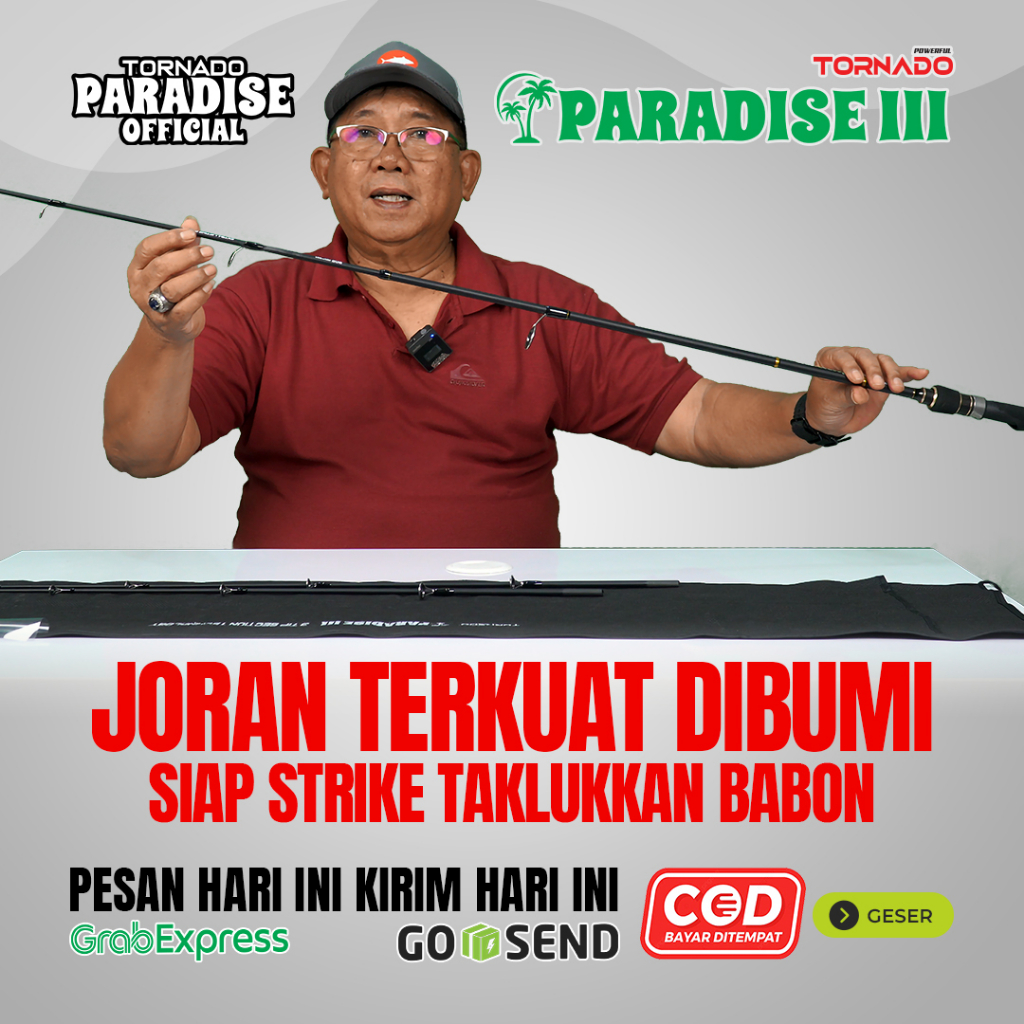 JORAN PARADISE III 150CM 165CM 180CM CARBON SOLID RING GUIDE KERAMIK HANDLE FULL EVA ORIGINAL MANCIN