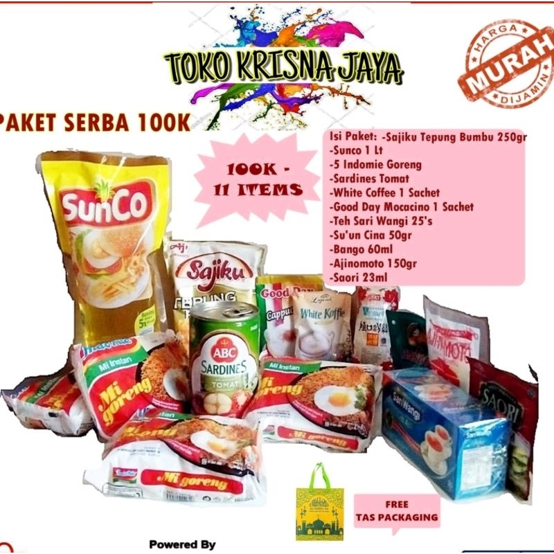 PAKET SEMBAKO KOMPLIT LENGKAP LEBARAN MURAH SERBA 100 K