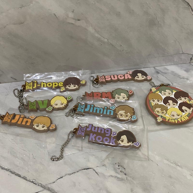 TinyTan rubber keyring rm jin suga jhope jimin v jungkook jk taehyung seokjin namjoon yoongi bts dyn