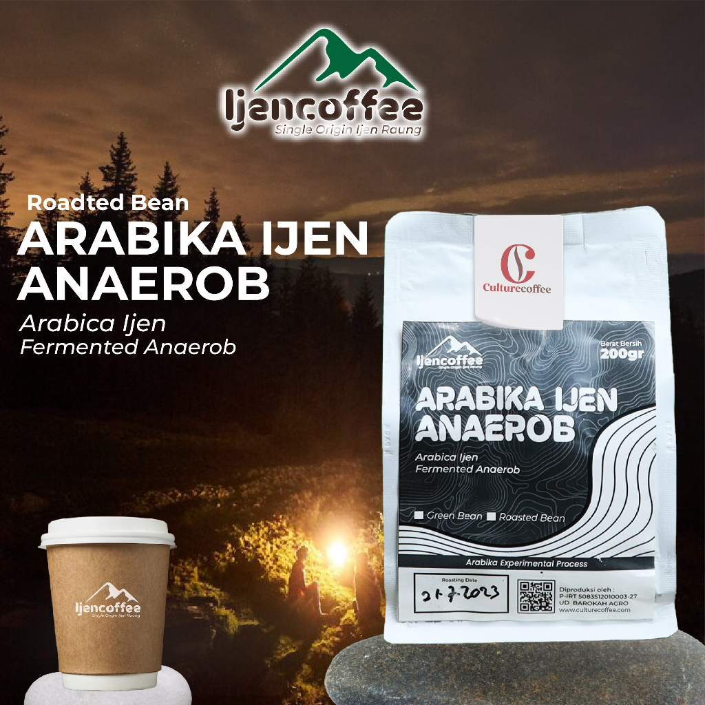 

biji kopi arabica natural anaerob 250gr roasted bean / kopi arabica natural anaerob roasted bean fullwash Grade A- Ijen Coffee