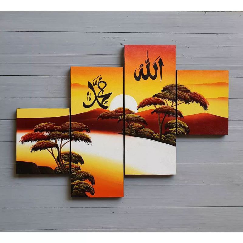 LUKISAN KALIGRAFI PEMANDANGAN / KALIGRAFI / LUKISAN PEMANDANGAN / LUKISAN MURAH / HIASAN DINDING AES