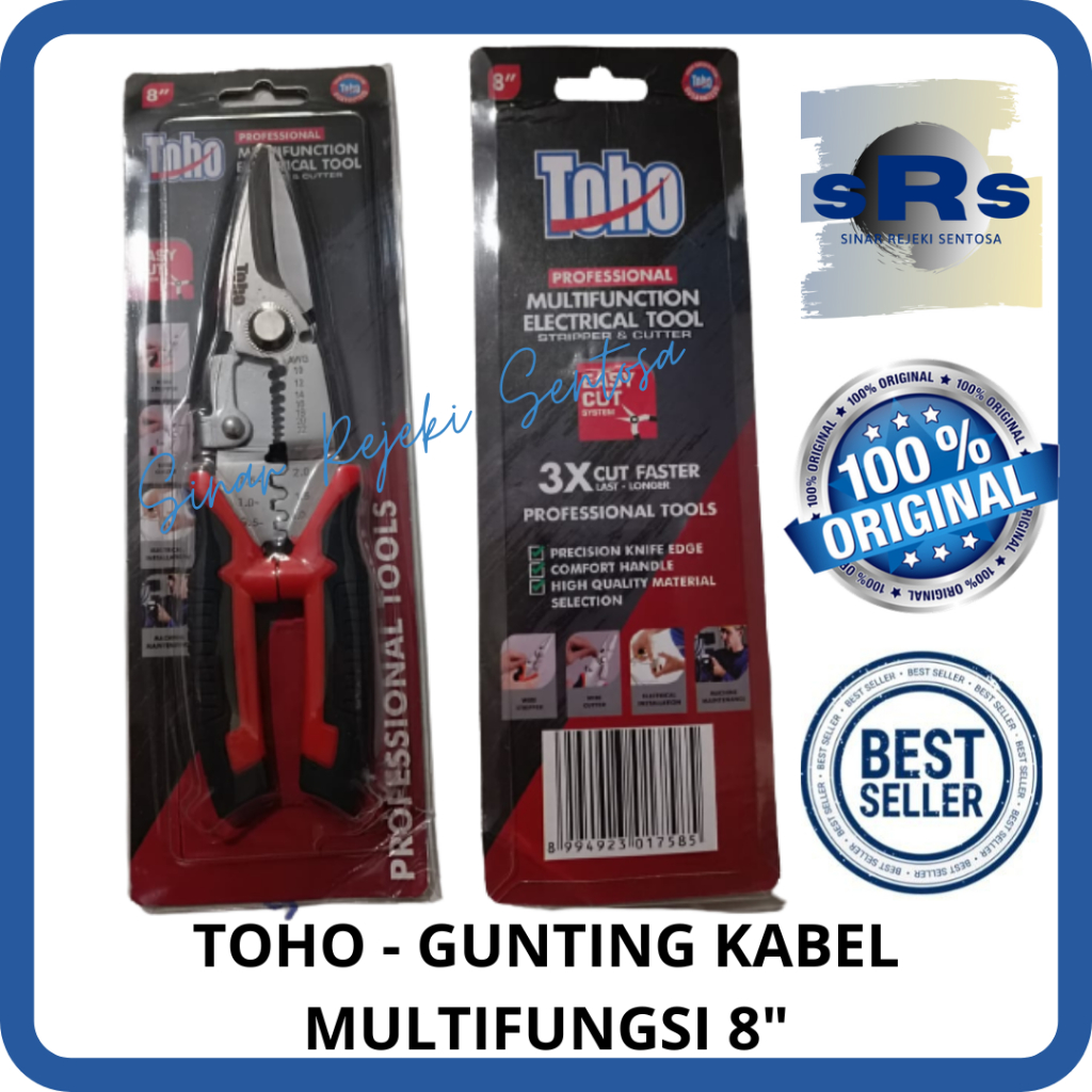 TOHO - TANG PENGUPAS KABEL/PEMOTONG KABEL MULTIFUNGSI/ELECTRICAL TOOLS