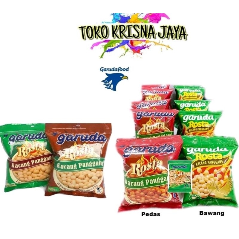 

GARUDA ROSTA KACANG PANGGANG RASA BAWANG | PEDAS KEMASAN RENCENG ISI 10 PCS X 11 GRAM