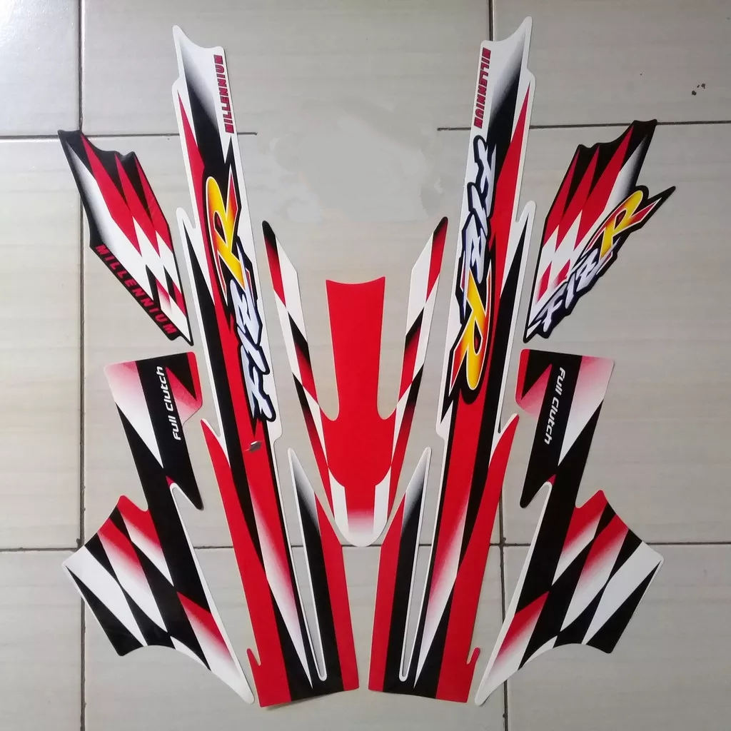 stiker striping yamaha f1zr millenium merah putih lis body original
