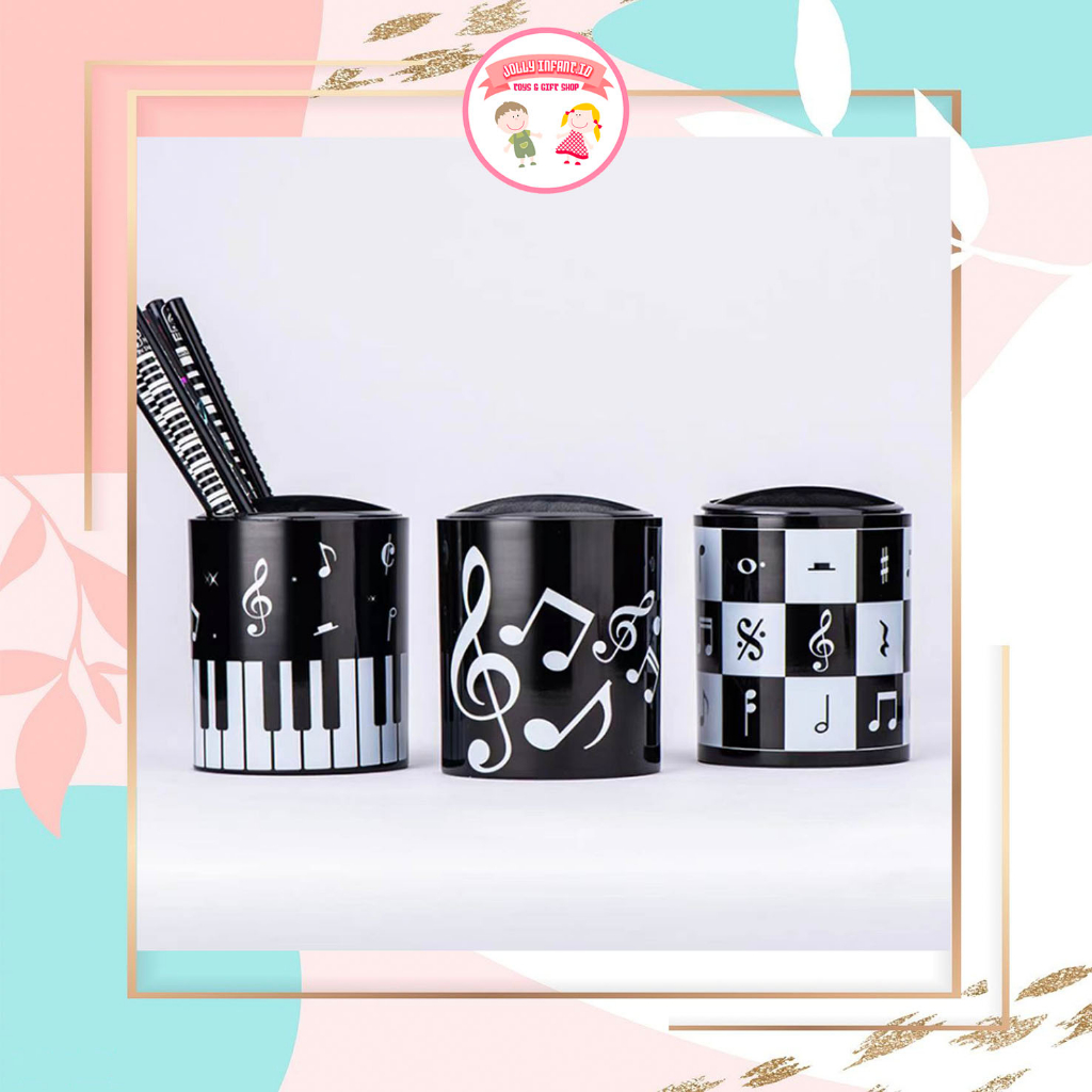 

F 37 Pensil holder partitur hitam / Pensil holder musik / Pensil holder tuts piano / Pensil holder lambang musik