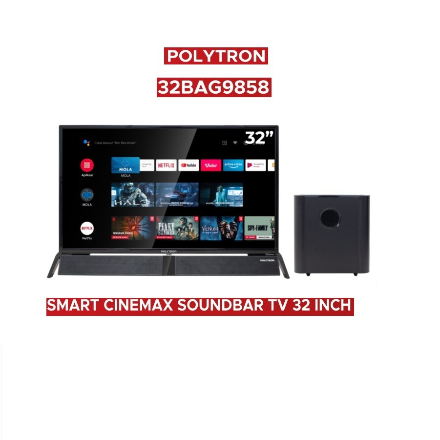 POLYTRON 32BAG9858 Smart Cinemax Soundbar TV 32 inch