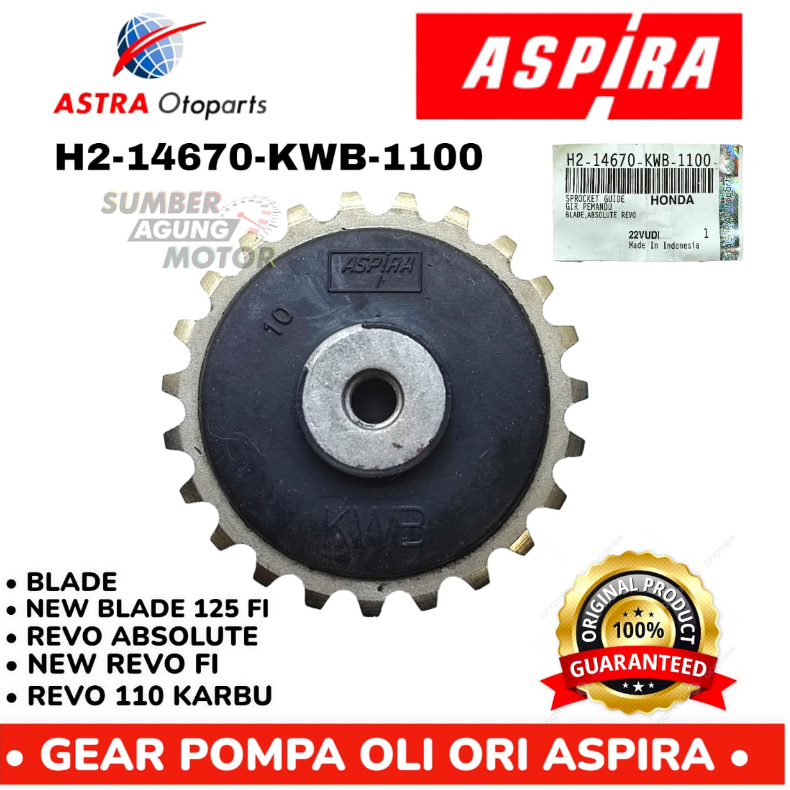 GEAR OIL PUMP GIR GIGI POMPA OLI BLADE ABSOLUTE REVO ORI ASPIRA KWB