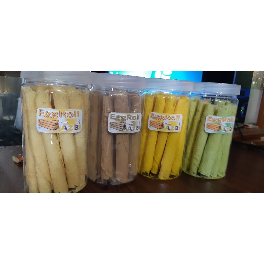 

Kue EggRoll renyah empuk - cemilan eggroll - kue telur gulung - eggroll hand - made eggroll varian - Eggroll azbi serasa eggroll monde