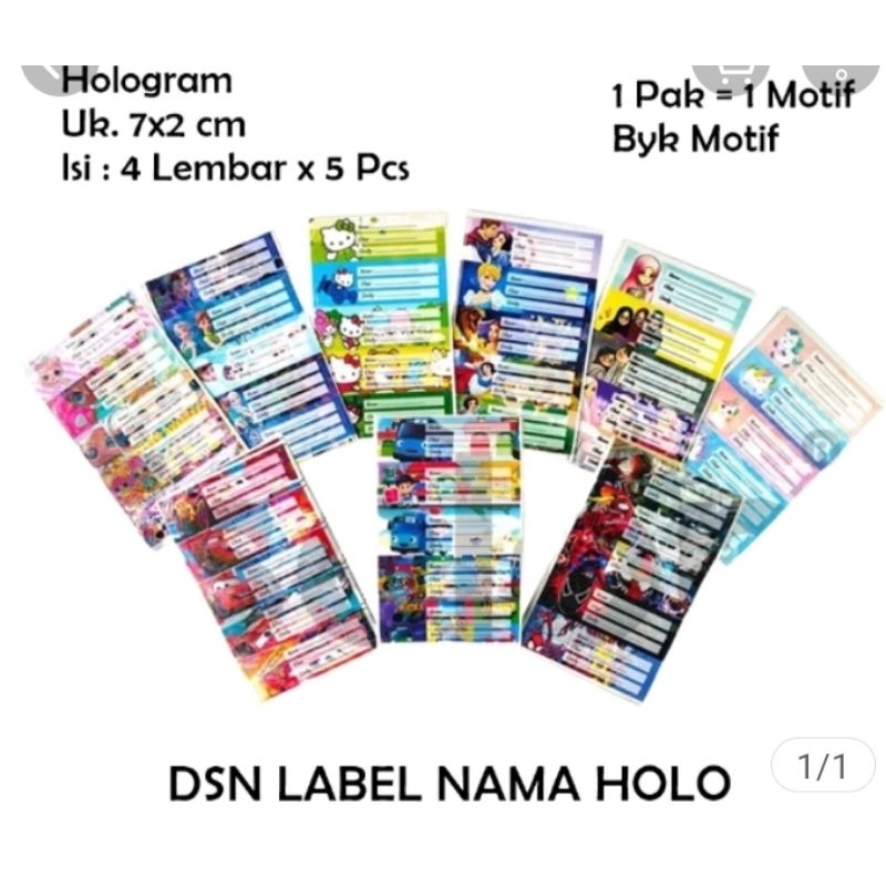

DSN Label Nama Holo isi 4 lembar Random