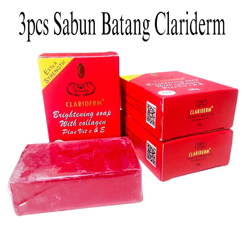 Haniku Clariderm Brightening Soap With Collagen-Sabun Cuci Muka Clariderm 3PCS