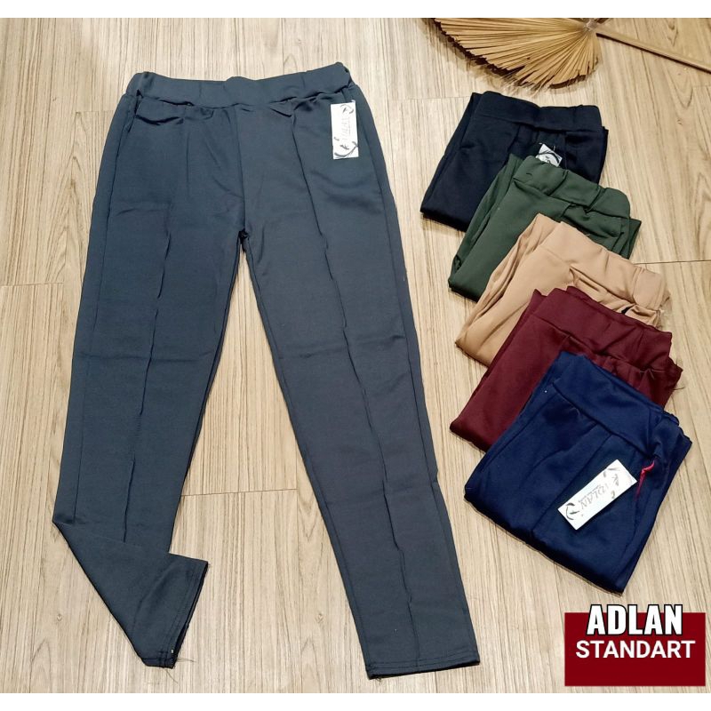 (Polos STANDART) CELANA ALL SIZE CEWEK / CELANA JUMBO CEWEK / CELANA POLOS HITAM / CELANA SCUBA PREM