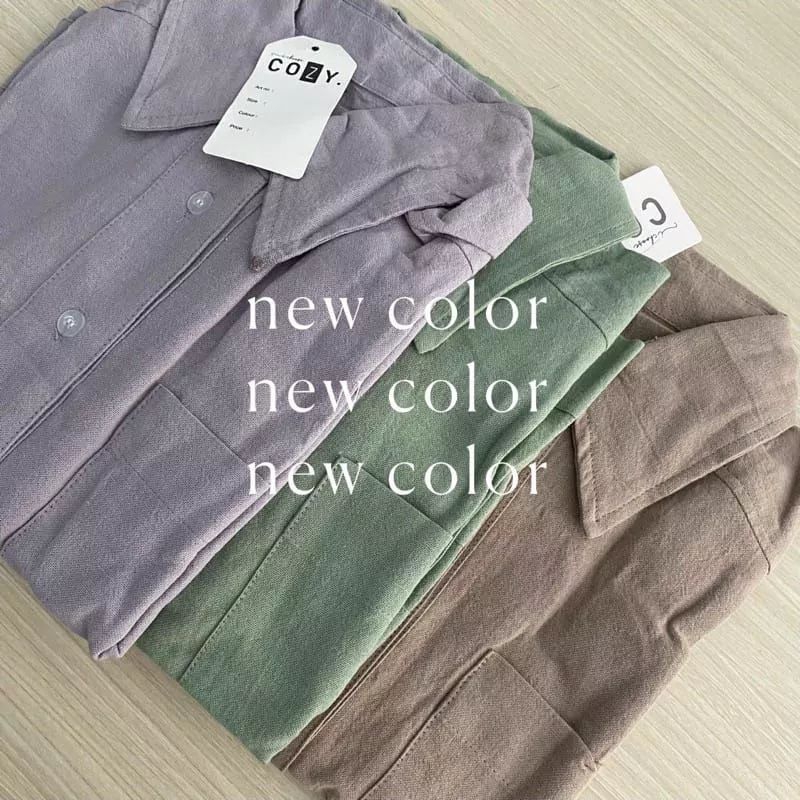 Atasan outer crop Linen - Kemeja crop Linen - oversized crop