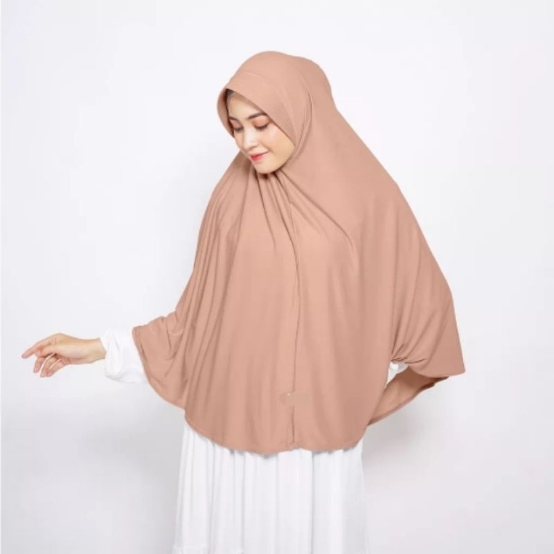 Hijab Khimar Bergo Hamidah XL Jumbo Panjang Instan Jersey Premium