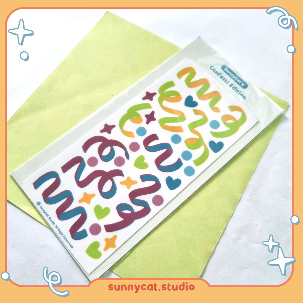 

SUNNYCAT STUDIO Confetti Sticker Sheet / Stiker Kiss Cut