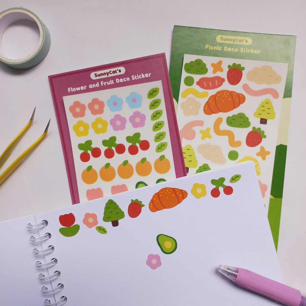 

SUNNYCAT STUDIO Deco Sticker Sheet / Stiker Kiss Cut