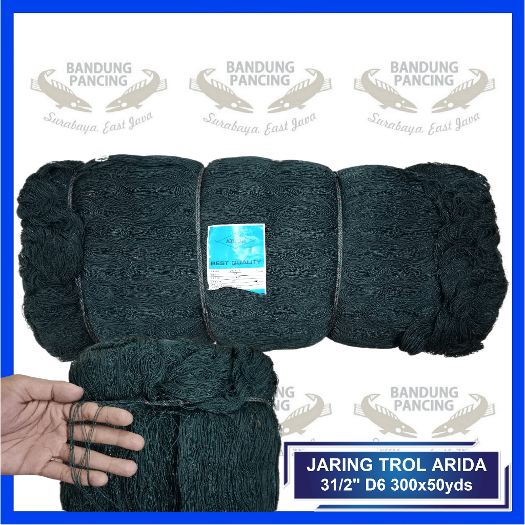 Jaring Trol bahan PE Arida 31/2" D/6 300x50 yard