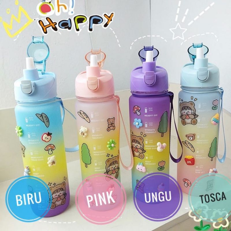 BOTOL VIRAL 1 LITER FREE SEDOTAN + STIKER 2D & 3D