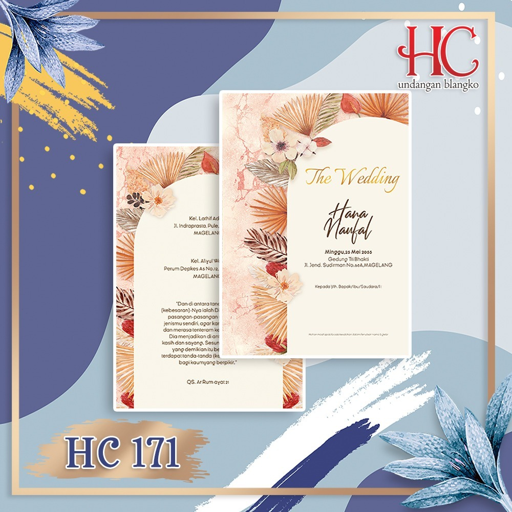 Undangan HC 171 - Cetak Undangan HC 171 - Undangan Blangko HC  - Cetak Undangan Pernikahan Murah - C