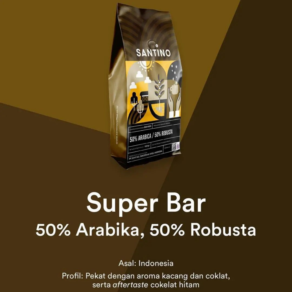 

SANTINO SUPER BAR - 50% ARABICA 50% ROBUSTA - 500 GRAM