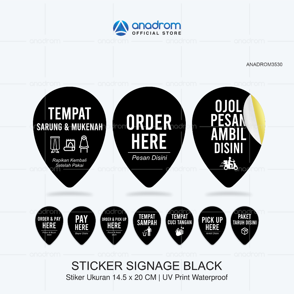 

Sticker Signage Black | Sticker Penanda | Anadrom 3530