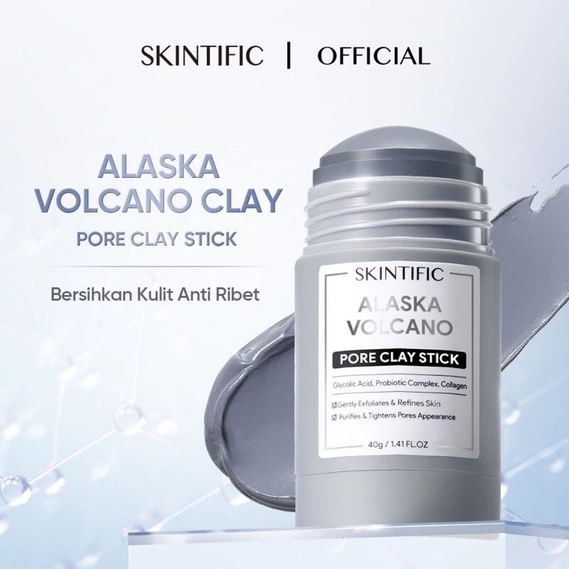 SKINTIFIC Alaska Volcano Pore Clay Stick Masker Komedo 40g