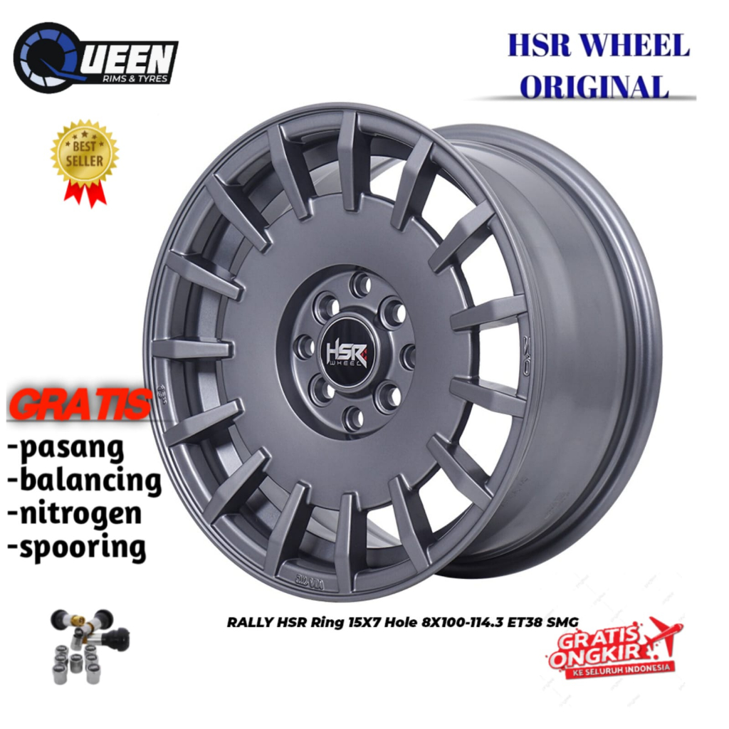 Velg Racing Ring 16 untuk mobil agya, brio, sigra, calya, jazz, dll merk HSR Wheel RALLY HSR