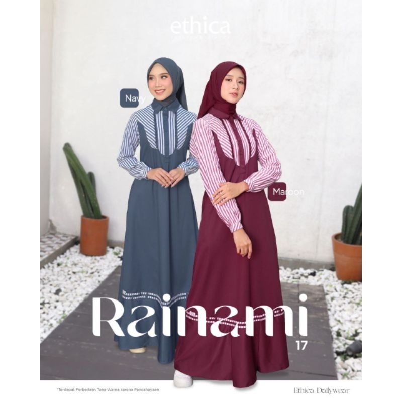 TERMURAH | BEST SELLER | DRESS GAMIS CASUAL FORMAL DAILY AYUMI RAINAMI 17 BY ETHICA ELFA | MAROON | 