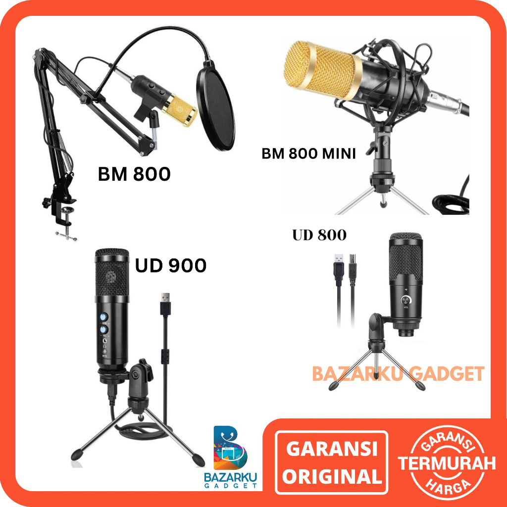 Mikrofon Studio BM800 Original Mikrofon BM 800 Mic Condenser Mic BM 800 Mikrofon Kondenser BM800 Mic