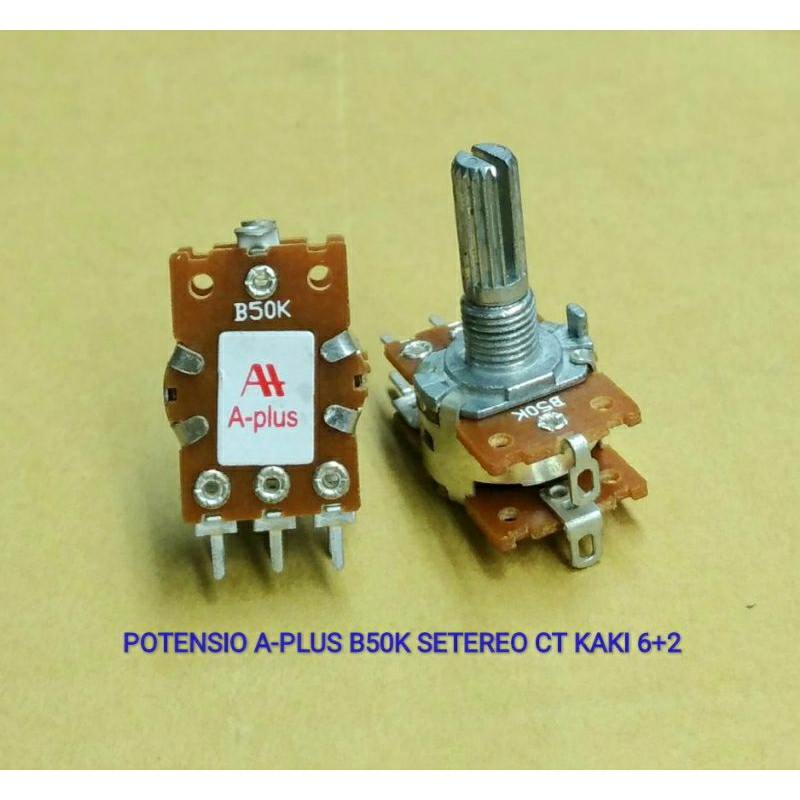 POTENSIO A-PLUS B50K SETEREO KAKI 6+2