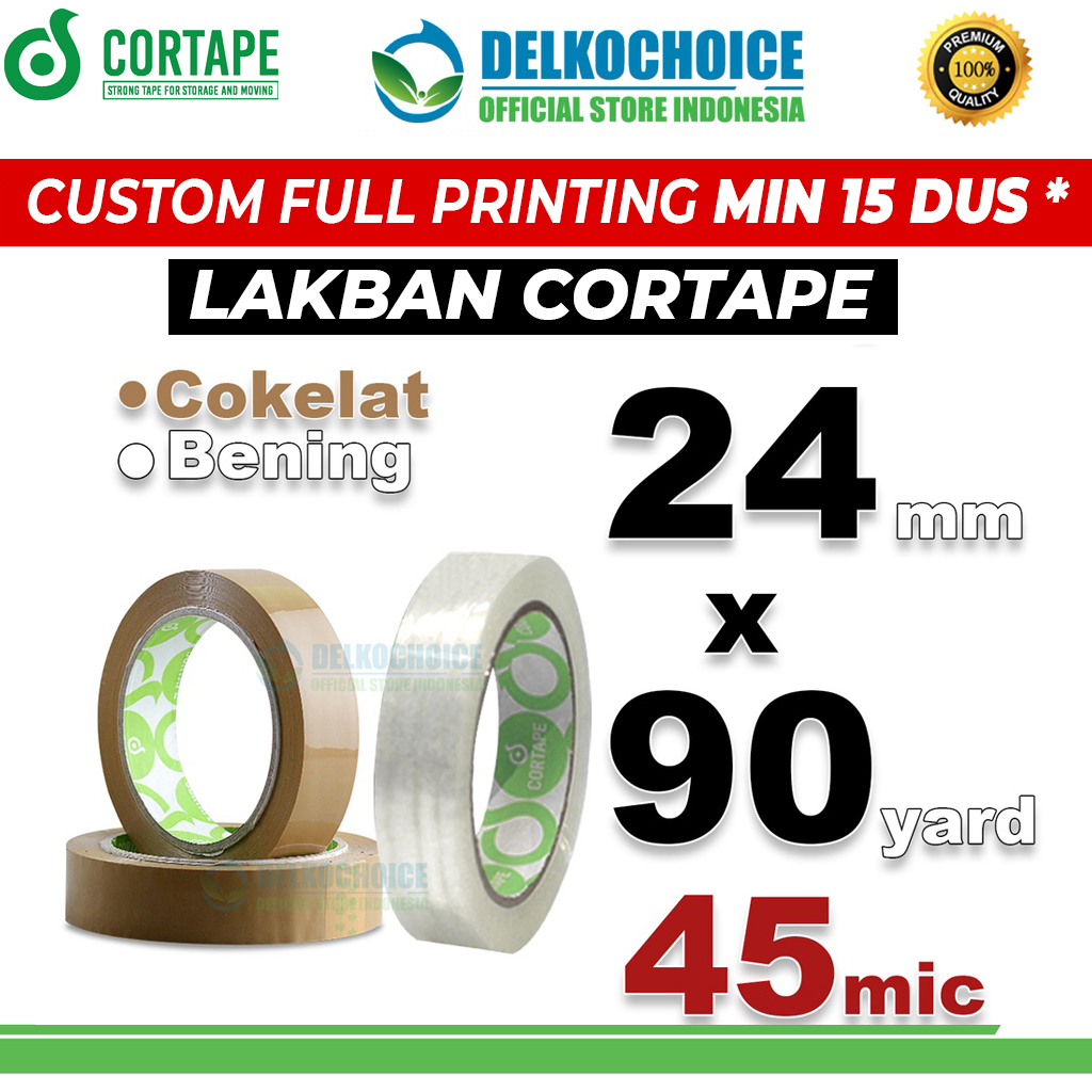 

Lakban 24mm x 90yard CORTAPE Plakban Isolasi OPP Tape TERMURAH SATUAN