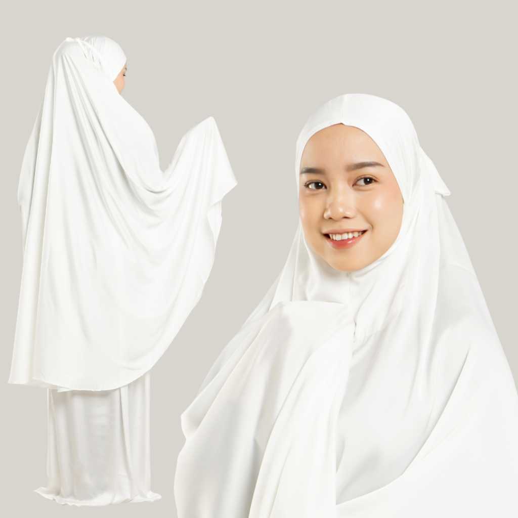 Mukena Aghnia Punjabi Prayer Set Dewasa – Mukena Satin Silk Premium + Pouch Travel Friendly