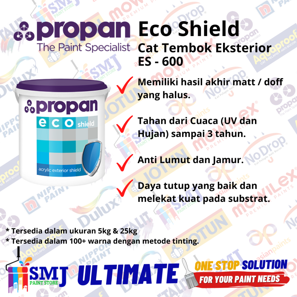 Cat Tembok Eksterior PROPAN ECOSHIELD ES-600 Warna Putih 25kg