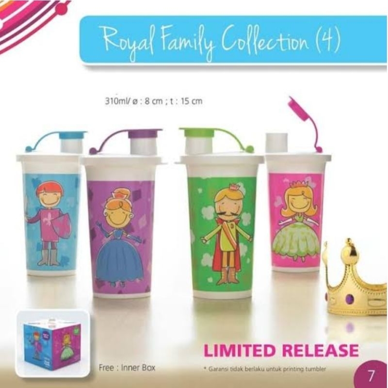 Tupperware Tumbler kids Royal Family Collection 4 pcs