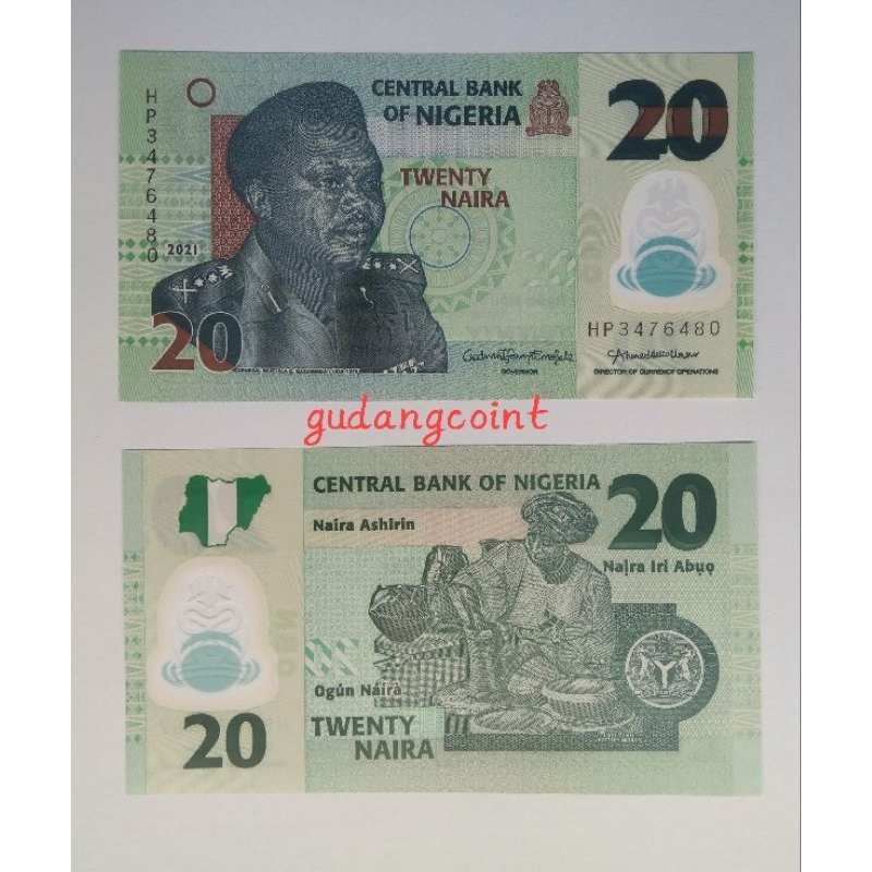 Nigeria 20 Naira Polymer Uang Asing