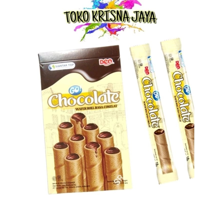 SIANTAR TOP DEO GO CHOCOLATE WAFER ROLL RASA COKELAT NETTO 24 PCS X 9 GR
