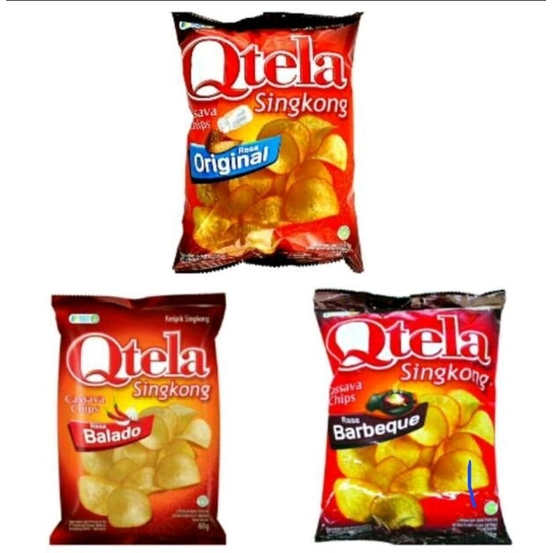 

QTELA KERIPIK SINGKONG RASA ORIGINAL | BARBEQUE | BALADO NETTO 60 GR