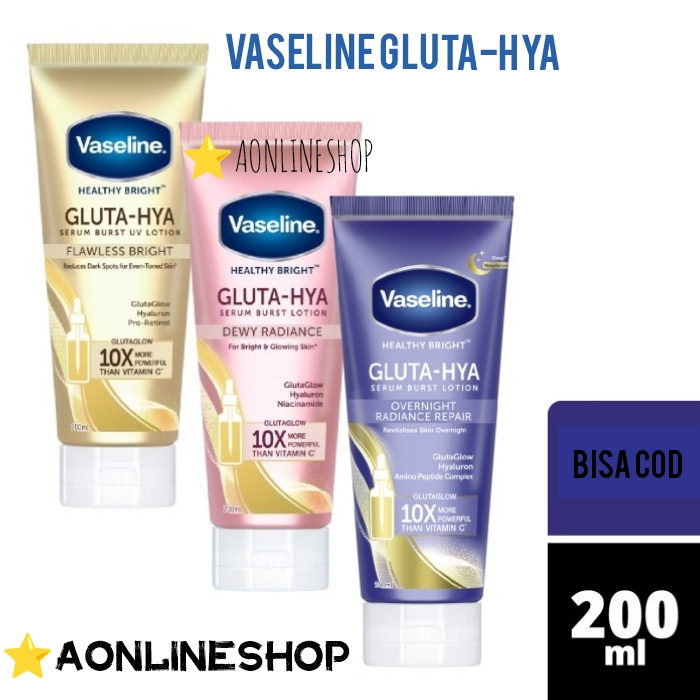 AS Vaseline Healthy Bright Gluta Hya Serum Burst Lotion 200 ML Body Serum Lotion Hyraluronic