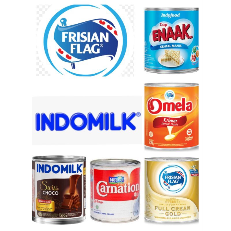 

Skm / Susu kental manis / Omela / Carnation / cap enak / Indomilk/ Frisian flag 370g